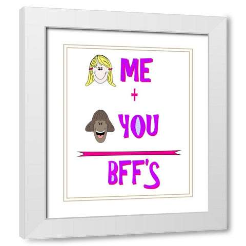 You Me Bffs White Modern Wood Framed Art Print with Double Matting by LightBoxJournal