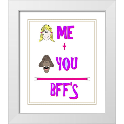 You Me Bffs White Modern Wood Framed Art Print with Double Matting by LightBoxJournal