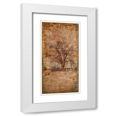 Autumn Tree Duo White Modern Wood Framed Art Print with Double Matting by LightBoxJournal