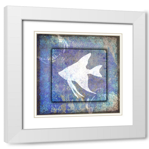 Beach House Fish White Modern Wood Framed Art Print with Double Matting by LightBoxJournal