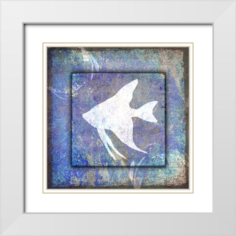 Beach House Fish White Modern Wood Framed Art Print with Double Matting by LightBoxJournal