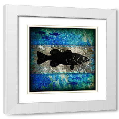 Fishing Rules Bass White Modern Wood Framed Art Print with Double Matting by LightBoxJournal