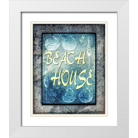 Hello Beach House White Modern Wood Framed Art Print with Double Matting by LightBoxJournal