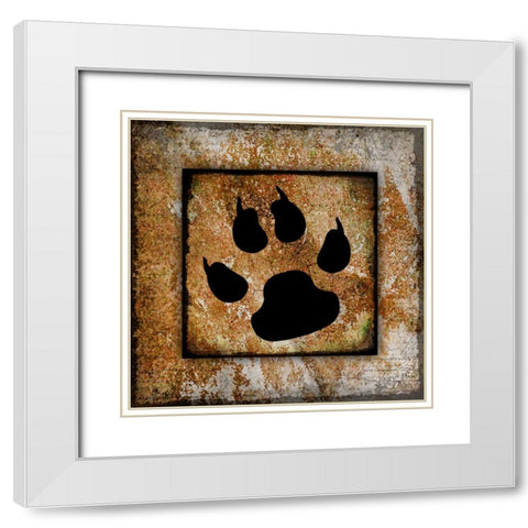Your True Friend Paw Print White Modern Wood Framed Art Print with Double Matting by LightBoxJournal