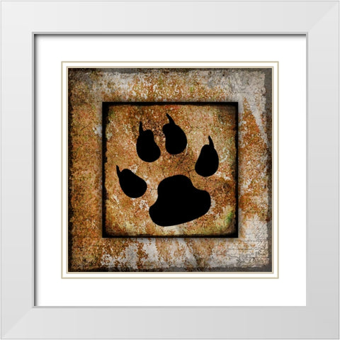 Your True Friend Paw Print White Modern Wood Framed Art Print with Double Matting by LightBoxJournal