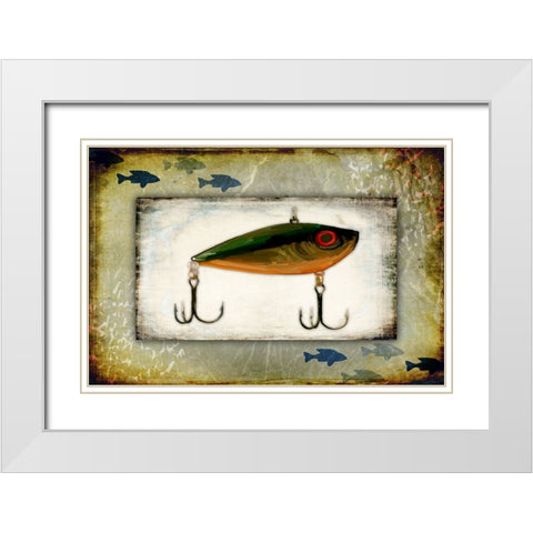 Fishing - Bait Lure White Modern Wood Framed Art Print with Double Matting by LightBoxJournal
