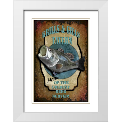 Krills And Gills Tavern White Modern Wood Framed Art Print with Double Matting by LightBoxJournal