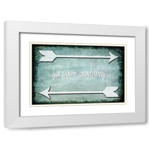 Choose Path - Go Own Way White Modern Wood Framed Art Print with Double Matting by LightBoxJournal