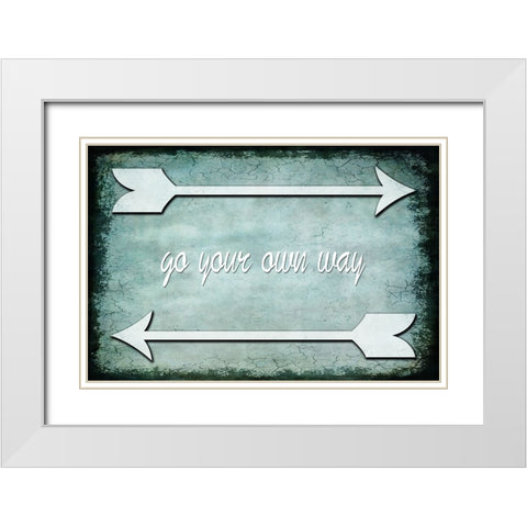 Choose Path - Go Own Way White Modern Wood Framed Art Print with Double Matting by LightBoxJournal