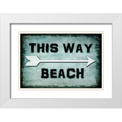 Choose Path - This Way Beach White Modern Wood Framed Art Print with Double Matting by LightBoxJournal