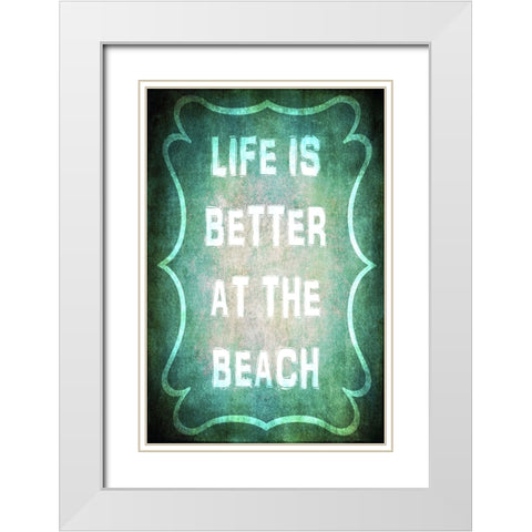 Good Times_Better Beach White Modern Wood Framed Art Print with Double Matting by LightBoxJournal