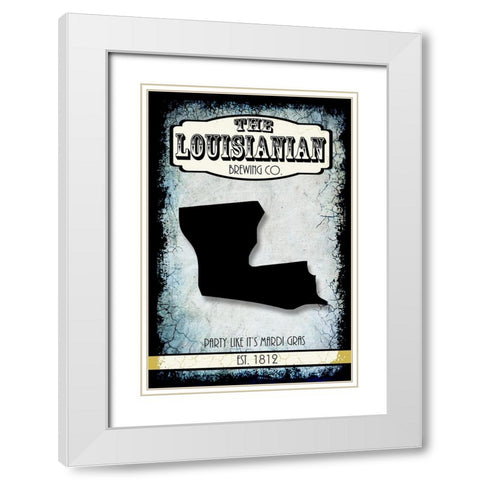 States Brewing Co_Louisiana White Modern Wood Framed Art Print with Double Matting by LightBoxJournal