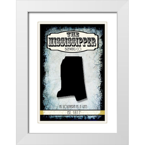 States Brewing Co_Mississippi White Modern Wood Framed Art Print with Double Matting by LightBoxJournal