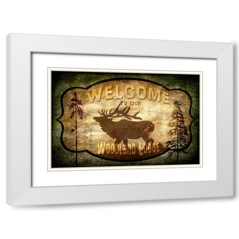 Welcome_Lodge Elk White Modern Wood Framed Art Print with Double Matting by LightBoxJournal
