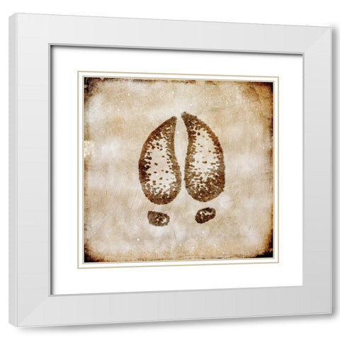 Moose Lodge - Moose Track White Modern Wood Framed Art Print with Double Matting by LightBoxJournal