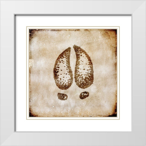Moose Lodge - Moose Track White Modern Wood Framed Art Print with Double Matting by LightBoxJournal
