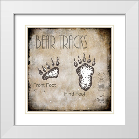 Moose Lodge 2 - Bear Tracks 2 White Modern Wood Framed Art Print with Double Matting by LightBoxJournal