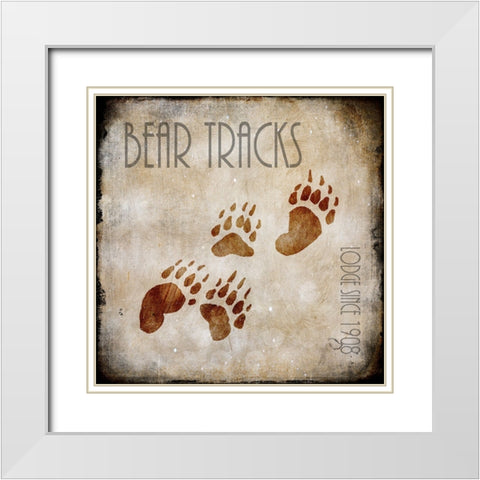 Moose Lodge 2 - Bear Tracks White Modern Wood Framed Art Print with Double Matting by LightBoxJournal