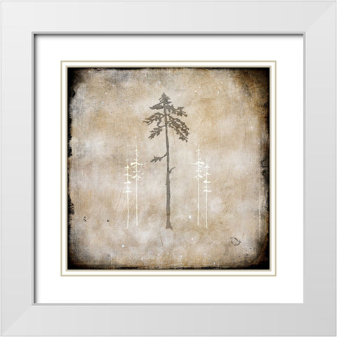 Moose Lodge 2 - Lodge Pole White Modern Wood Framed Art Print with Double Matting by LightBoxJournal