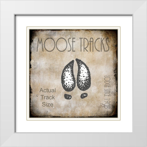 Moose Lodge 2 - Moose Tracks 2 White Modern Wood Framed Art Print with Double Matting by LightBoxJournal