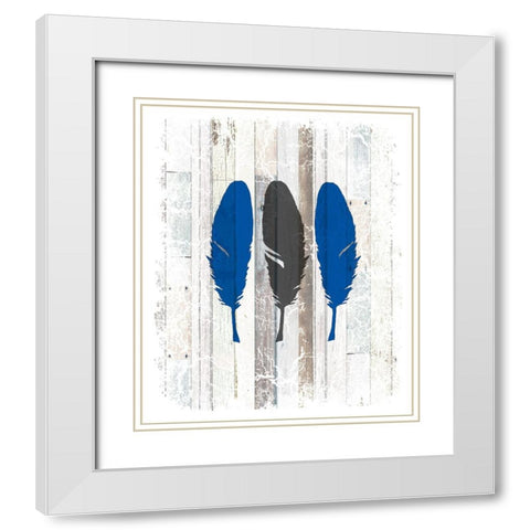The Blue Moose - Feathers White Modern Wood Framed Art Print with Double Matting by LightBoxJournal