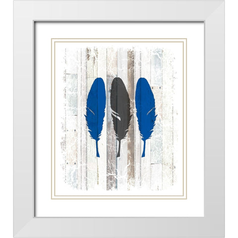 The Blue Moose - Feathers White Modern Wood Framed Art Print with Double Matting by LightBoxJournal