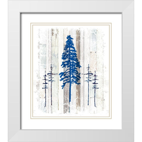 The Blue Moose - Lodge Pole Pine White Modern Wood Framed Art Print with Double Matting by LightBoxJournal