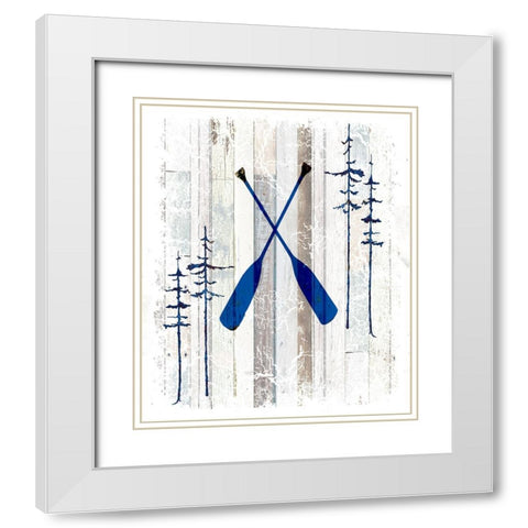 The Blue Moose - Oars White Modern Wood Framed Art Print with Double Matting by LightBoxJournal