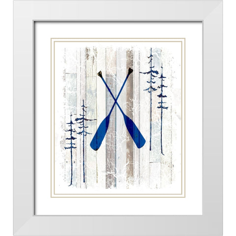 The Blue Moose - Oars White Modern Wood Framed Art Print with Double Matting by LightBoxJournal