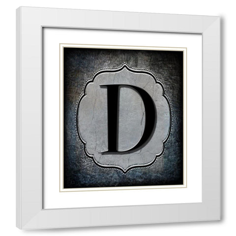 Letter D White Modern Wood Framed Art Print with Double Matting by LightBoxJournal