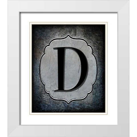 Letter D White Modern Wood Framed Art Print with Double Matting by LightBoxJournal