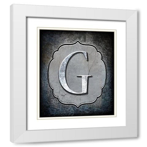 Letter G White Modern Wood Framed Art Print with Double Matting by LightBoxJournal