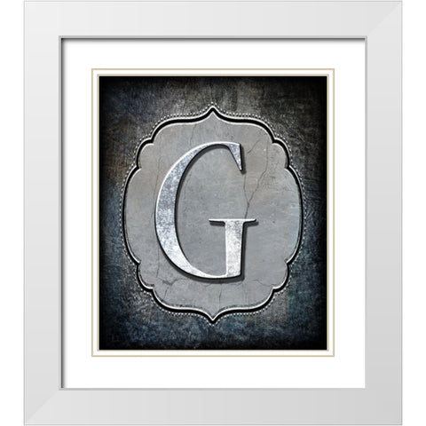Letter G White Modern Wood Framed Art Print with Double Matting by LightBoxJournal