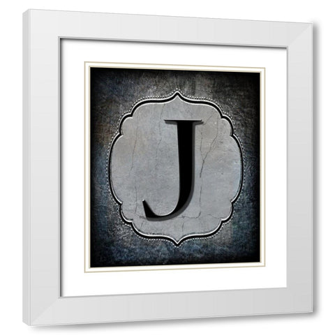 Letter J White Modern Wood Framed Art Print with Double Matting by LightBoxJournal
