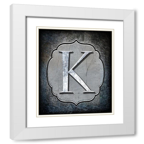 Letter K White Modern Wood Framed Art Print with Double Matting by LightBoxJournal