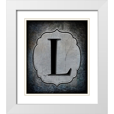 Letter L White Modern Wood Framed Art Print with Double Matting by LightBoxJournal
