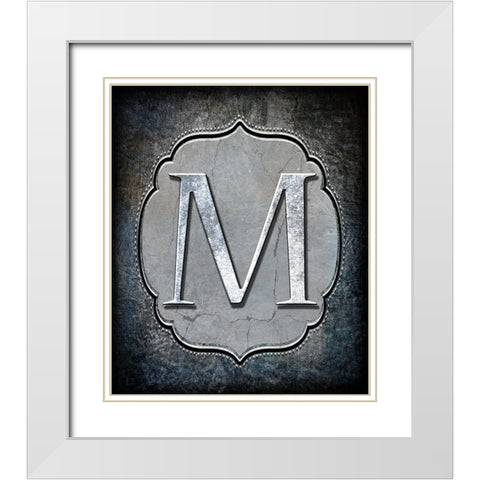 Letter M White Modern Wood Framed Art Print with Double Matting by LightBoxJournal
