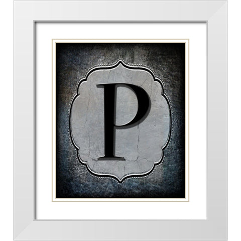 Letter P White Modern Wood Framed Art Print with Double Matting by LightBoxJournal