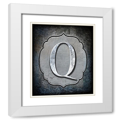 Letter Q White Modern Wood Framed Art Print with Double Matting by LightBoxJournal