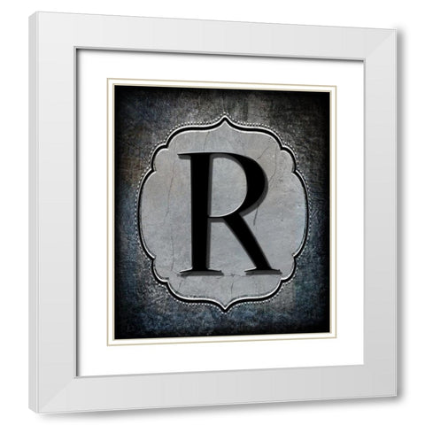 Letter R White Modern Wood Framed Art Print with Double Matting by LightBoxJournal