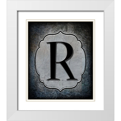 Letter R White Modern Wood Framed Art Print with Double Matting by LightBoxJournal