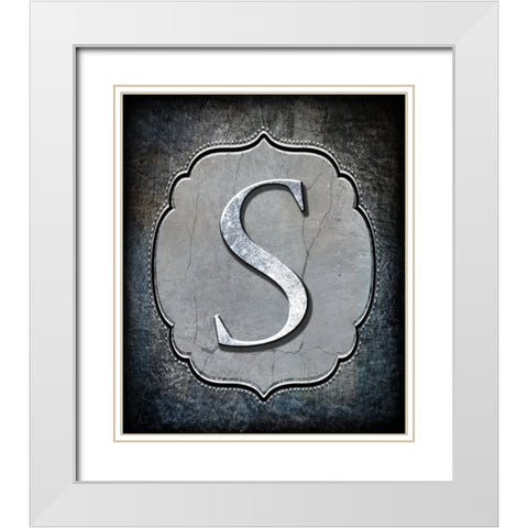 Letter S White Modern Wood Framed Art Print with Double Matting by LightBoxJournal