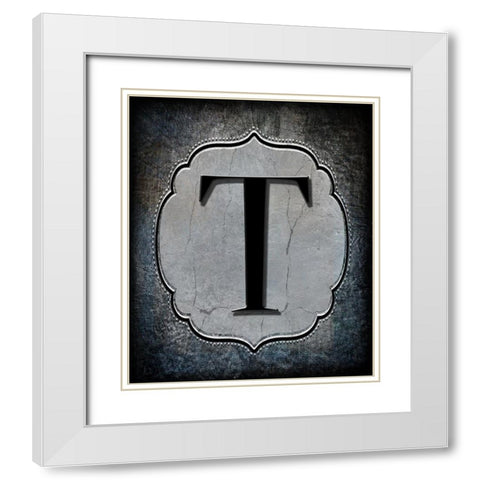 Letter T White Modern Wood Framed Art Print with Double Matting by LightBoxJournal