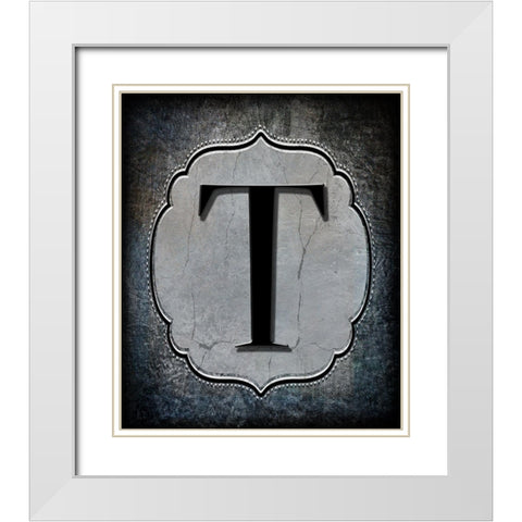 Letter T White Modern Wood Framed Art Print with Double Matting by LightBoxJournal