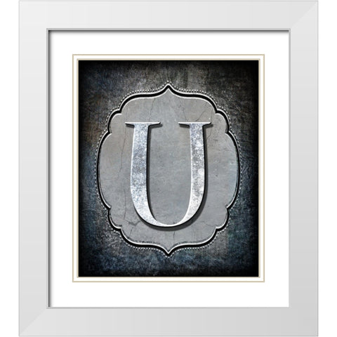 Letter U White Modern Wood Framed Art Print with Double Matting by LightBoxJournal