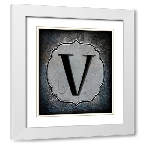 Letter V White Modern Wood Framed Art Print with Double Matting by LightBoxJournal