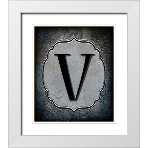 Letter V White Modern Wood Framed Art Print with Double Matting by LightBoxJournal