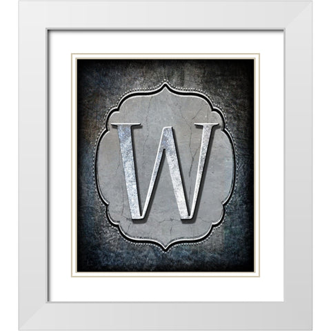 Letter W White Modern Wood Framed Art Print with Double Matting by LightBoxJournal