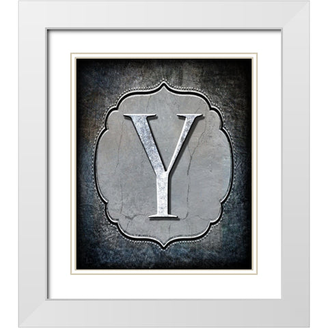 Letter Y White Modern Wood Framed Art Print with Double Matting by LightBoxJournal