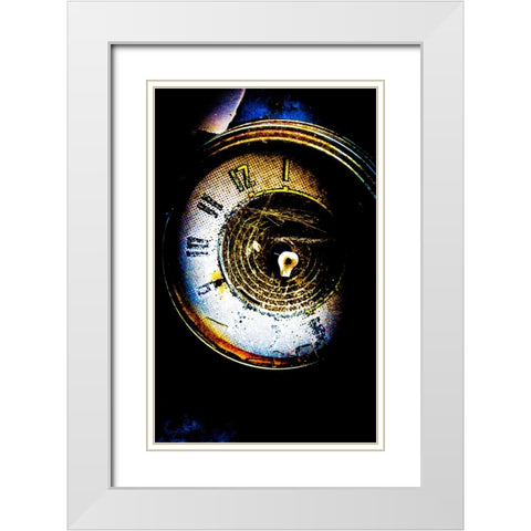 Garage Clock White Modern Wood Framed Art Print with Double Matting by LightBoxJournal